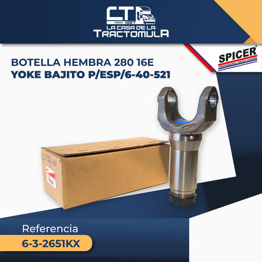 BOTELLA HEMBRA 280 16E YOKE BAJITO P/ESP/6-40-521
